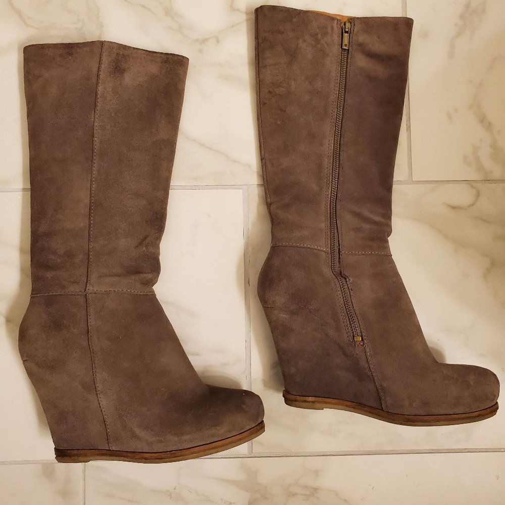 Lucky Brand Gray Wedge Boots